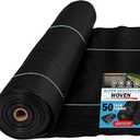 2.4oz-6.5FTx400FT Weed Barrier Landscape Fabric - Durable Weed Block Gardening Ground Cover Mat, Woven Geotextile Fabric for Underlayment, Commercial Driveway Stabilization, Weed Control Cloth