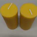 Beeswax Pillar Candles Set of 2, 70 Hours Long Burning, 100% Natural Beeswax Candles for Emergency, Pure Bees Wax for Home, Smokeless & Dripless (Yellow)