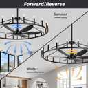 REDSTAR 50" Black Wagon Wheel Chandelier Fan with Remote 20-Light