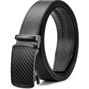 Mens Belt,Ratchet Belts for Men Leather 1 3/8'' Adjustable for Dress Jeans,Comfort Trim to Fit