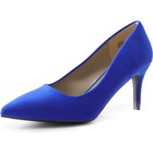 DREAM PAIRS Women's High Stiletto Heels Closed Pointed Toe Dress Pumps Shoes for Wedding Work Office Business, 3 Inches (9, Royal/Blue)