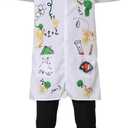 EraSpooky Men Mad Scientist Costume Adult Lab Coat with Wig, XL