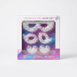 3-piece under-eye gel mask set featuring clear - Pack of 2