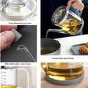 Gravy Fat Separator,1000ML Transparent Heat Resistant Glassware and Cover,with Stainless Steel Strainer,Silicone Bottom Cover and Stopper,