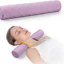 Cozyhealth 3.1" H Small Cervical Roll Pillow, Medium Soft Memory Foam Neck Round Pillow Cylinder Bolster Pillow for Sleeping, Round Neck Support for Bed, Legs, Back and Yoga (Purple, Small - 3.1" H)