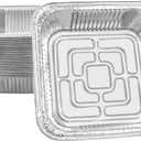 Non-Stick Disposable Air Fryer Aluminum Foil Liners Square 50PCS, Oil-Proof Aluminum Foil Tin Box Also for Steamer Basket Instant Pot Oven & Grill (6 * 6 Inch-Square)