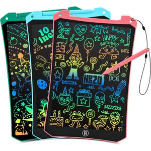 EooCoo Toddler Drawing Toys, 3 Pack 10" LCD Writing Tablet Learning Toys for Kids, Mess Free Coloring Used for Travel Games, Toddler Easter Basket Stuffers, Girls Boys Gifts for 3 4 5 6 7 Years Old