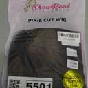 showreal Pixie Cut Wig Human Hair for Women Highlight Brown Short Straight Wigs 100% Real Human Hair Pixie Cut Wig with Bangs Layered Virgin Hair Glueless Natural Short Wig (9149-1B/30)