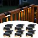 SOLPEX Solar Deck Lights, Solar Step Lights for Outside Waterproof Led Stair Light for Outdoor Fence, Balcony, Patio, Railing, Front Porch, Yard and Pathway(12pack Warm White) (Black)