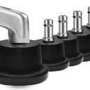 AXL Low Profile Bell Glides Replacement Office Chair, 1.45 inch (37mm) Height Chair Stool Swivel Caster to Fixed Stationary Castors, Replacement Chair Without Wheels- Set of 5 Pack (Low)