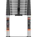 Telescoping Ladder,16.5 FT Extension Ladder w/Hooks,Stabilizers,Wheels,Heavy Duty 330lbs Max Capacity,Collapsible Telescopic Ladder for Rv,Roof,Outdoor