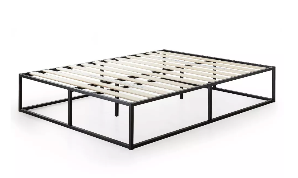 14" Joseph Platform Bed Frame Black, Queen - Zinus