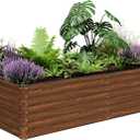 SnugNiture Galvanized Raised Garden Bed 8x4x2FT Outdoor Large Metal Planter Box Steel Kit for Planting Vegetables, Flowers