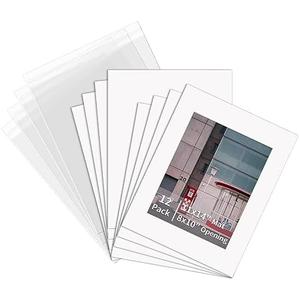 ZBEIVAN 11x14 White Picture Mats with Core Bevel Cut Frame Mattes for 8x10 Pictures with Backing Bags - Pack of 12
