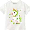 4th of July Shirts Kids Bow Patriotic Tshirt Boys Girls American Flag Bow Tee Tops (White)