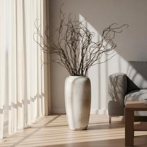 Norme 6 Pcs 47.2 Inch Lifelike Curly Willow Branches for Vases Artificial Decorative Dried Twigs Tall Plastic Vine Bendable Stick for DIY Plant Crafts Farmhouse Wedding Winter Home Hotel Decor(Brown)