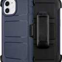 Saiboro for iPhone 12 Belt Clip Case Holster,for iPhone 12 Case with Stand,for iPhone12 Defender Case Anti-Drop,2 Layers of Sturdy for iPhoneCase 12,for Protective iPhone12Case Defender Belt Blue