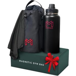 MAGNACE Magnetic Gym Bag Bundle, 3-in-1 Set with Water Bottle Holder, Magnetic Pouch, Towel & Sling Bag For Men & Women