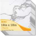 DEXDE Peel and Stick Floor Tile 18x18 Marble Vinyl Flooring Waterproof 10PC | Floor Tiles Peel and Stick Waterproof, Self Adhesive Floor Tiles, Sticky Floor Tiles Bathroom Floor Tiles 1.5FTx1.5FT White
