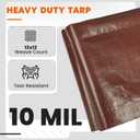 Keten Tarps Heavy Duty Waterproof 12X20Ft, 10 Mil Thick Multipurpose Poly Tarp Tear & Fade Resistant, UV Blocking, Outdoor Tarp with Reinforced Grommets for Roof, Camping, Patio, Pool (Brown/Silver)