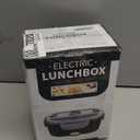 Vabaso Electric Lunch Box for Adults, 80W Heated Lunch Box with Dual 1.5L Stainless Steel Containers, Portable Food Warmer for Men Work Car Truck, 12V/24V/110V/220V - Eternal Gray