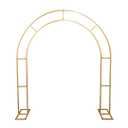 Metal Round Arch  16 x 10 ( Gold )  Round Backdrop Stand, Iron  Wedding Arch, Balloon Flower Stand for Wedding, Birthday Party, Garden Decoration