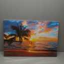 Coastal Wall Art Beach Landscape Sunset Pictures for Living Room Palm Tree Wall Decor Tropical Scenery Nature Poster Ocean Seascape Canvas Prints Modern Artwork Bathroom Office Home Decorations 20x30 (30L" x 20W")