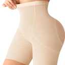 Nebility Tummy Control Shapewear for Women - Seamless Body Shaper Shorts Underwear High Waisted Girdle Under Dress Beige (Beige)