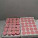 Norme 48 Pcs 4 oz Glass Jars with Lids Leakproof Round Airtight Empty Cosmetic Jars with Inner Liners Lid for Storing Lotions Powder Ointments Making Tins (Pink)