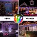 132FT 1332 LED Outdoor Christmas Lights - 296 Ice Drops, 12 Pro Modes with Timer Memory & Brightness, Waterproof Hanging Ice String Light for Holiday Wedding Garden Fence House Decor (Multicolor)