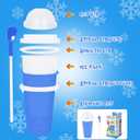 Slushy Cup Slushie Cups, Machine Slushy Maker Cup,Maker Squeeze Slushy Machines,Frozen Magic Slushy 2 Pack, Ice Cream Maker Cool Stuff for Juices and Drinks(Blue+Green).