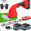 21V Hedge Trimmer Cordless & Grass Shear, 2-in-1 3000mAh Battery Bush Trimmer Handheld Hedge Clippers, Mini Hedge Shears Grass Trimmer for Garden, Lawn Care red