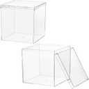 Clear Acrylic Box Plastic Square Cube Plastic Square Container 2 Pack Small Acrylic Box with Lid, 4.7x4.7x4.7Inch Storage Boxes Organizer Containers for Candy Pill and Tiny Jewelry