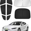Sunshades for Tesla Model S 2012-2025 2026 (Not for Model S Plaid/Long Range) Windshield Sun Shade Side Rear Window Shade Cover Sun Visor Shield Privacy Protection Keep Vehicle Cool Black 8PCS