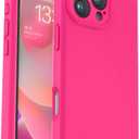 Vooii Compatible with iPhone 16 Pro Case, Liquid Silicone Upgrade [Camera Protection] [Soft Anti-Scratch Microfiber Lining] Shockproof Phone Case for iPhone 16 Pro 6.3 inch - Hot Pink