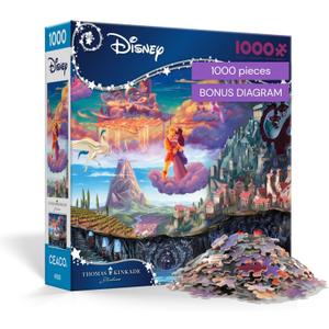 Ceaco Thomas Kinkade Puzzles  Disneys Hercules 1000 Piece Jigsaw Puzzle, Disney Puzzle for Adults with Premium Board & Poster