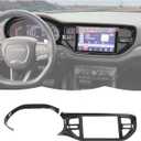 RT-TCZ Center Console Navigation GPS Panel Cover Trim 10.1 Inch Decoration Interior Accessories for Dodge Durango 2022-2025,Black Carbon Fiber