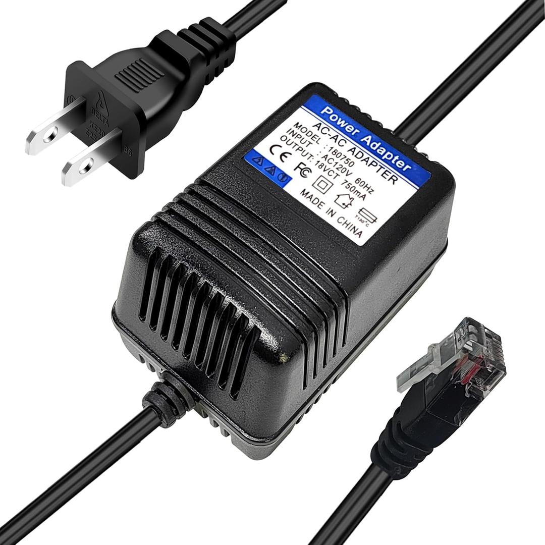 18V AC Adapter with Phone Plug Connector, Replacement Power Supply Adapter RS-1 for Rane Products with Phone Jack Connector Red RJ12 (FX-RS1)