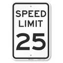 SmartSign 18 x 12 inch Speed Limit 25 Metal Sign, 63 mil Aluminum, 3M Laminated Engineer Grade Reflective Material, Black and White, Made in USA