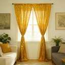 JYFLZQ Gold Sequin Backdrop Curtain, 4.5x8ft, 2 Panels