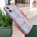 for iPhone 12 Mini Case Fashion Flower Slim Soft Liquid Silicone Rubber Phone Cover for iPhone 12 Mini 5.4 inch-Leaf Purple