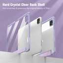 Fintie Hybrid Slim Case for iPad Pro 11-inch (4th / 3rd Generation) 2022/2021 - [Built-in Pencil Holder] Shockproof Cover w/Clear Transparent Back Shell, Also Fit iPad Pro 11" 2nd Gen, Lilac Marble
