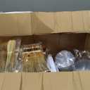 WELLIFE 600 PCS Gold & White Disposable Dinnerware Set for 100 Guests  White Plastic Plates with Gold Rim, Dinner & Salad Plates, Cups, Forks, Knives & Spoons for Weddings & Elegant Events