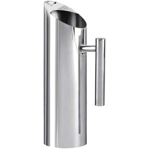 Stainless Steel 53oz/1.5L Metal Pitcher with Ice Guard, Silver Restaurant Jug with Handle for Iced/Hot Beverages