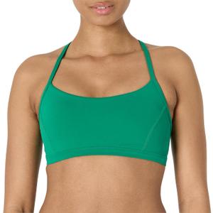 Amazon Essentials Womens Active FormFlex Buttery Soft Light Support Y-Back Thin Strap Yoga Sports Bra (Emerald Green)