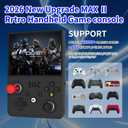 Newest R36MAX 4.5 Inch Retro Handheld Game Console,1024x768 IPS HD Screen,128G Built-in 22000+ Classic Game,Portable Open Source Linux System,4000mAh Battery with Arcade Joysticks*2 (Black)
