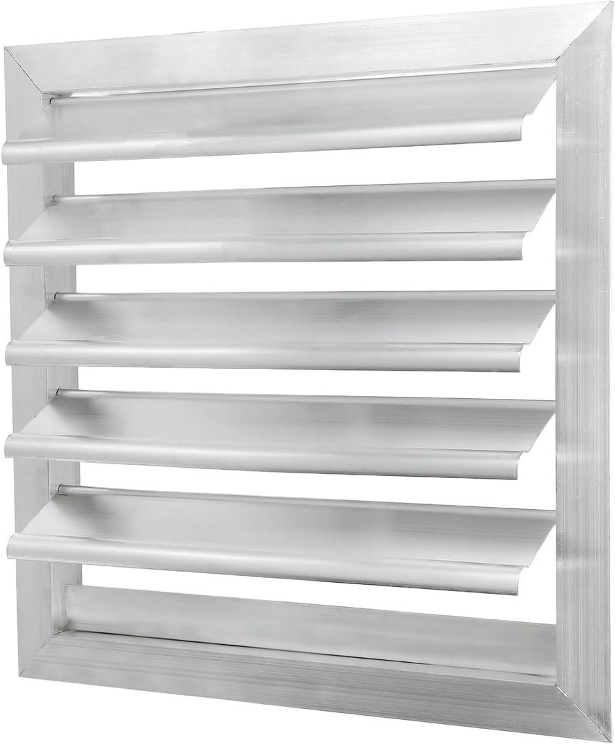 PATIKIL 12x12 Inch Aluminum Vent Cover, Louver Shutter Exhaust Fan Louvered Vent Automatic Gravity Square Grill Self-Closing Vent Cover for Greenhouse Industrial Exhaust HVAC System