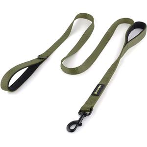 Plutus Pet Double Handle Dog Leash 6ft, Heavy Duty, Reflective Dual Handle Dog Leash for Safety Training, for Dogs,2 Handle Leads, Ranger Green