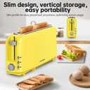SEEDEEM 2 Slice Slim Toaster, 10" Long Slot, 6 Shade Settings, Yellow