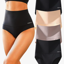 FINETOO Light Tummy Control Underwear Women High Waisted Briefs Plus Size Shapewear Under Dress Ladies Panties Size L